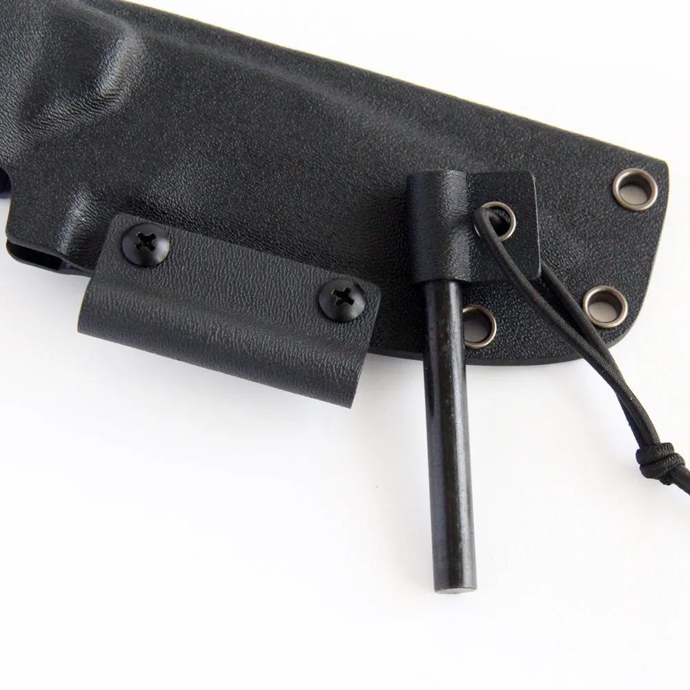 Tactical Kydex Fire Starter Ferrocerium Rod Firesteel Knife Sheath Kit Includes Mounting