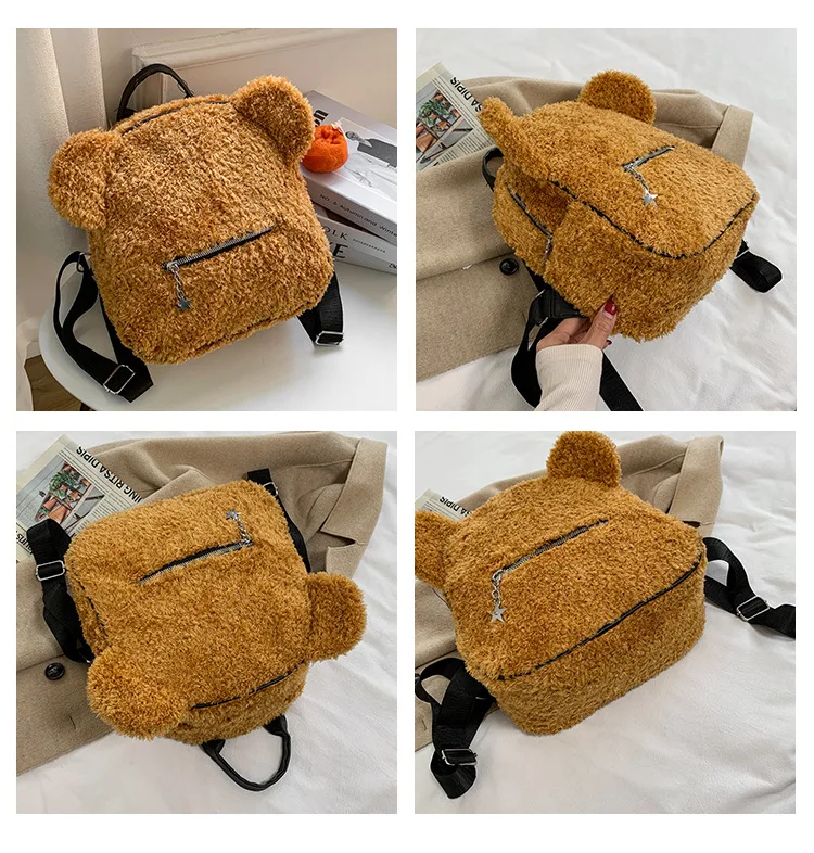 Hot Sales Korean Ladies Plush Cute Bag Backpack Mini Backpacks for Girls Stylishs