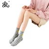 College wind cute simple striped plush smile face four seasons curling ladies cotton socks