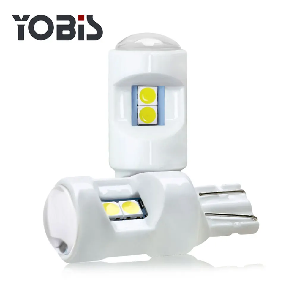 Yobis W5W 3030 6smd Ceramic Base LED Car Clearance Lights Auto Reading Light Lamp Bulb LED T10 ceramic on Sale