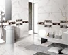 Humanized living space 30x80 polished white marble look tile