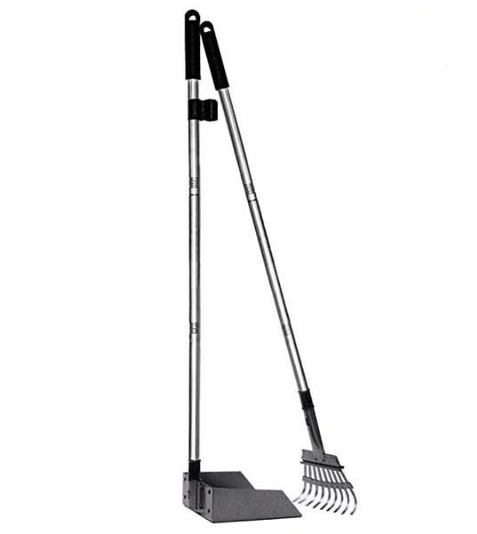 Portable Metal Long Handle Pet Dog Poop Pooper Scooper Trat And Rake