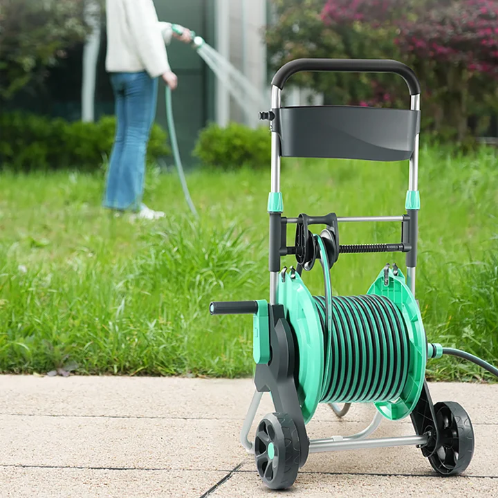 Portable Garden Hose Cart 2 Wheeled Hose Trolley Cart Keep Your Yard