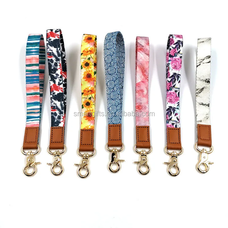 Amazon Hotselling Hand Wrist Lanyard Sublimation Floral Printing Luxury