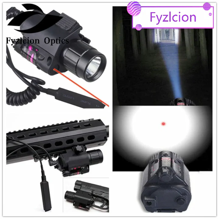 2in1 Tactical CREE LED Flashlight/LIGHT+Red Laser/Sight Combo for Shotgun Glock