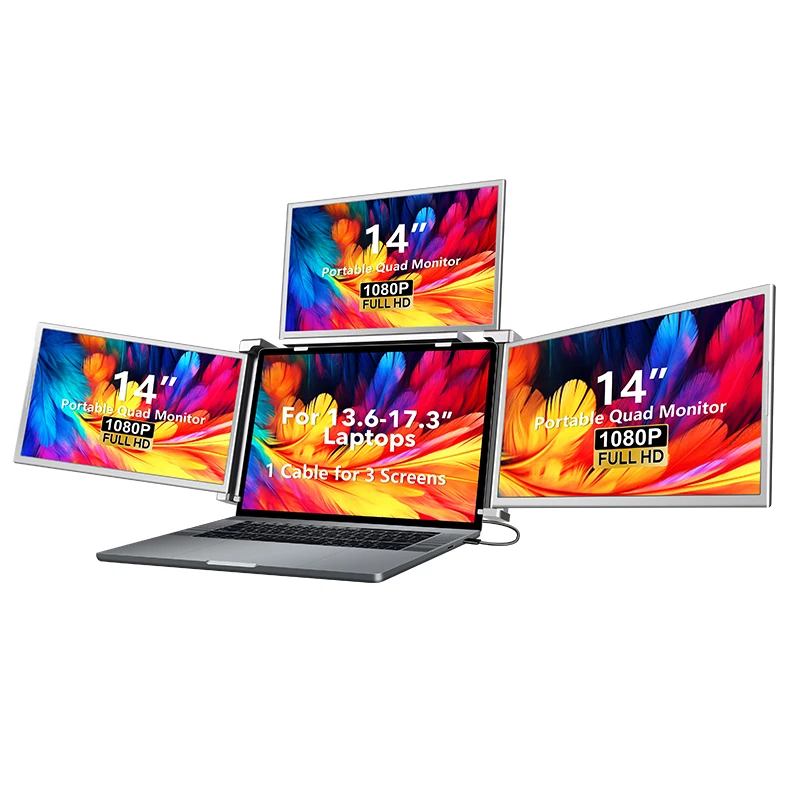 Made in China 4 Screens for Laptop Multiple Screen Quad Monitor Pc