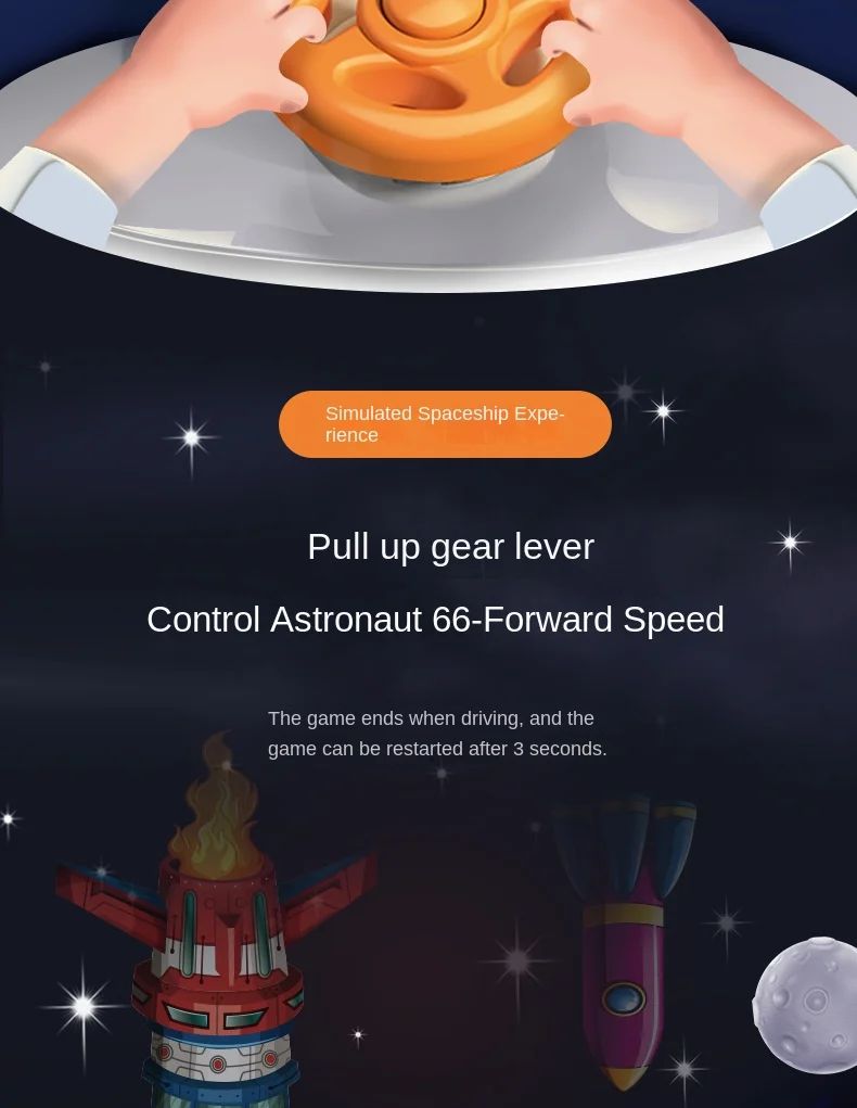 Zhiqu unisexe en plastique course volant voiture Simulation électrique espace volant Puzzle éducatif fête jouets pour enfants PC