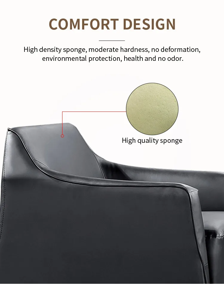 Pengpai Fashion Office Furniture Leather Small Modern Set Designs Modular Sofa