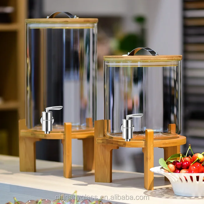 Wholesale Large Capacity Jar Glass Water Beverage Dispenser With Tap Buy Glass Jar,Large Size