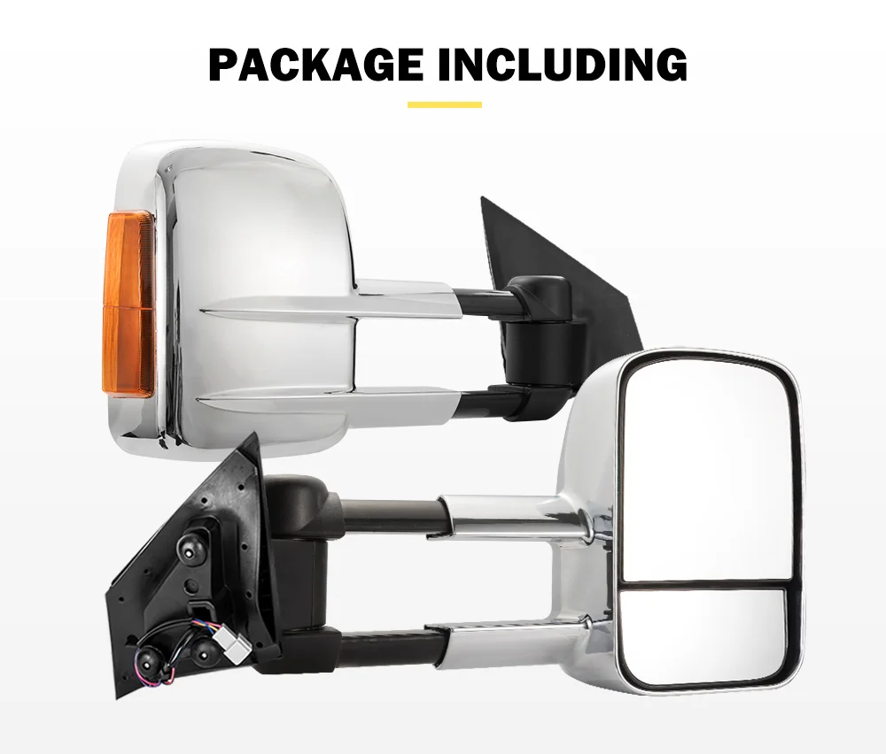 San Hima Chrome Pair Extendable Towing Mirrors For Mazda Bt50 2012