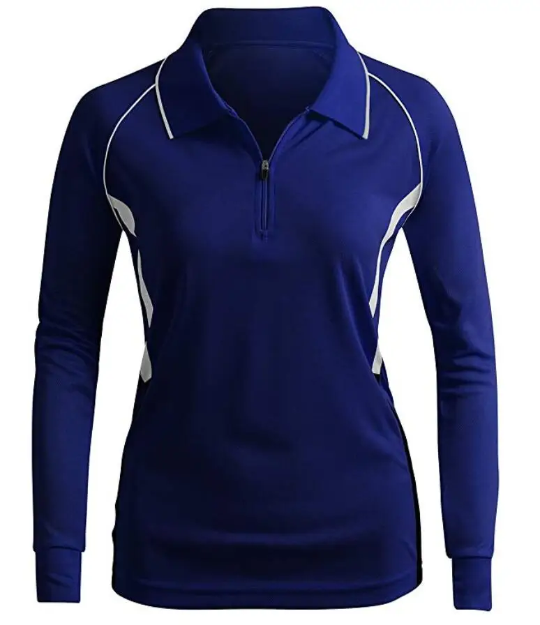 Women's Active Wear Polo Shirt Long Sleeve Zipup Buy Women's Active