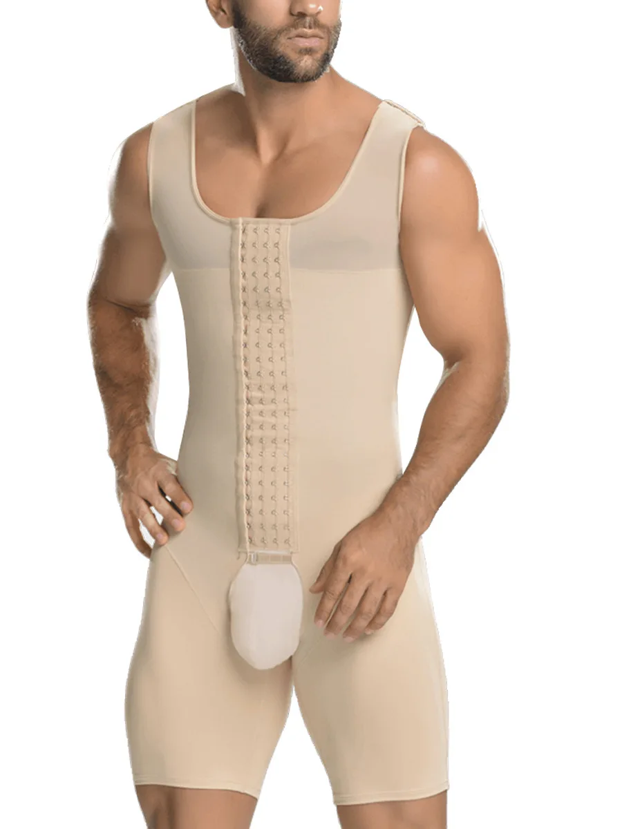 open crotch adjustable breathable body shaper men'