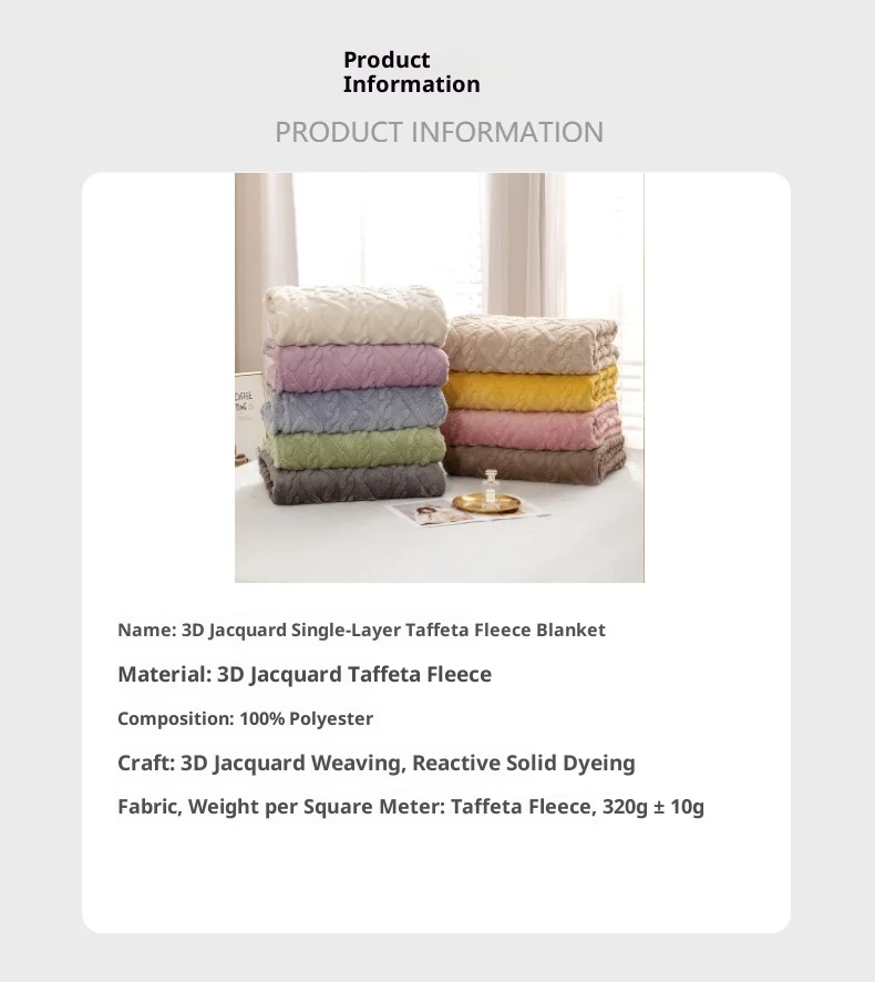 Simple Embroidered Rhombic Knitted Eco-friendly Winter Warm Taffeta Fleece Thickened Blanket manufacture