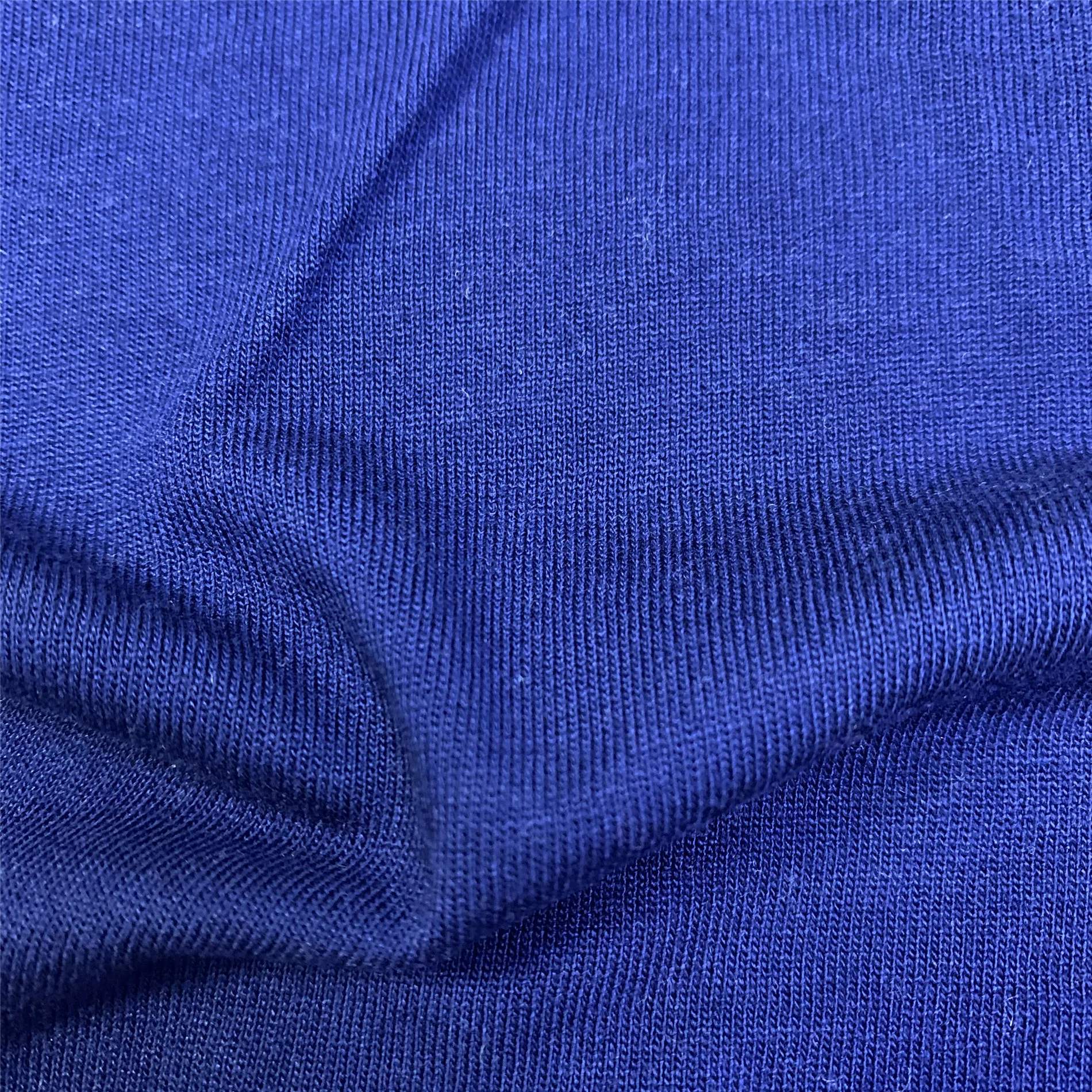 Recycled Dark Blue 160gsm Heavy Weight Pure Cotton Spandex Single Knit ...