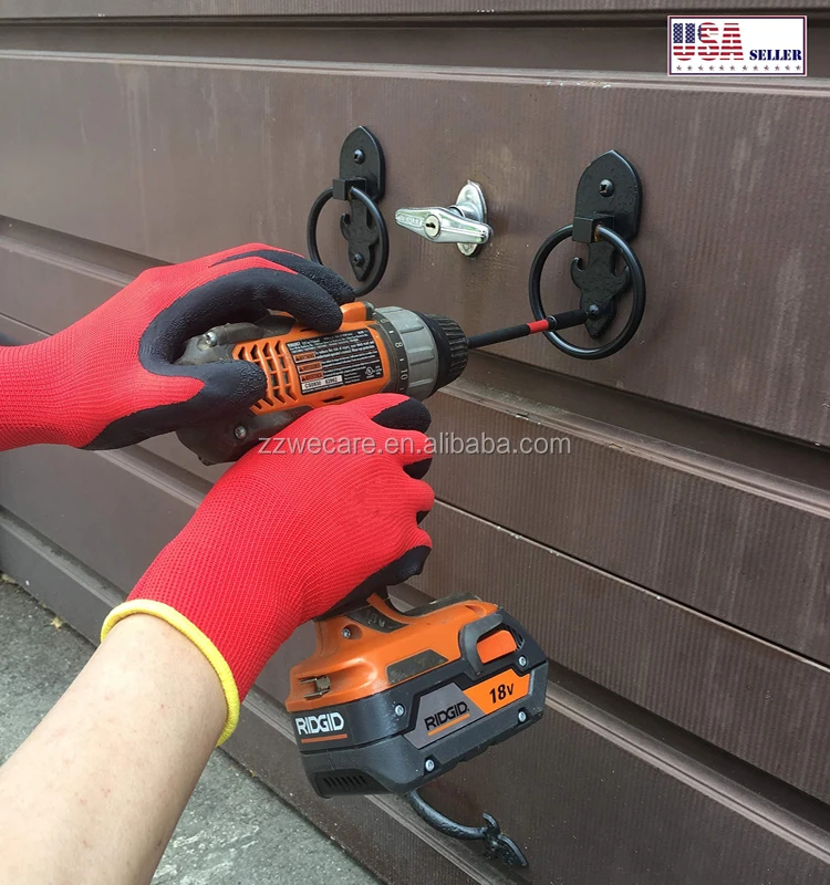 Non Slip Coating Red Nylon Knit Rubber Palm Coated Crinkle Latex Protection Safety Work Gloves