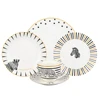 Home goods tableware collection custom logo unbreakable fine bone china animal print dinnerware set
