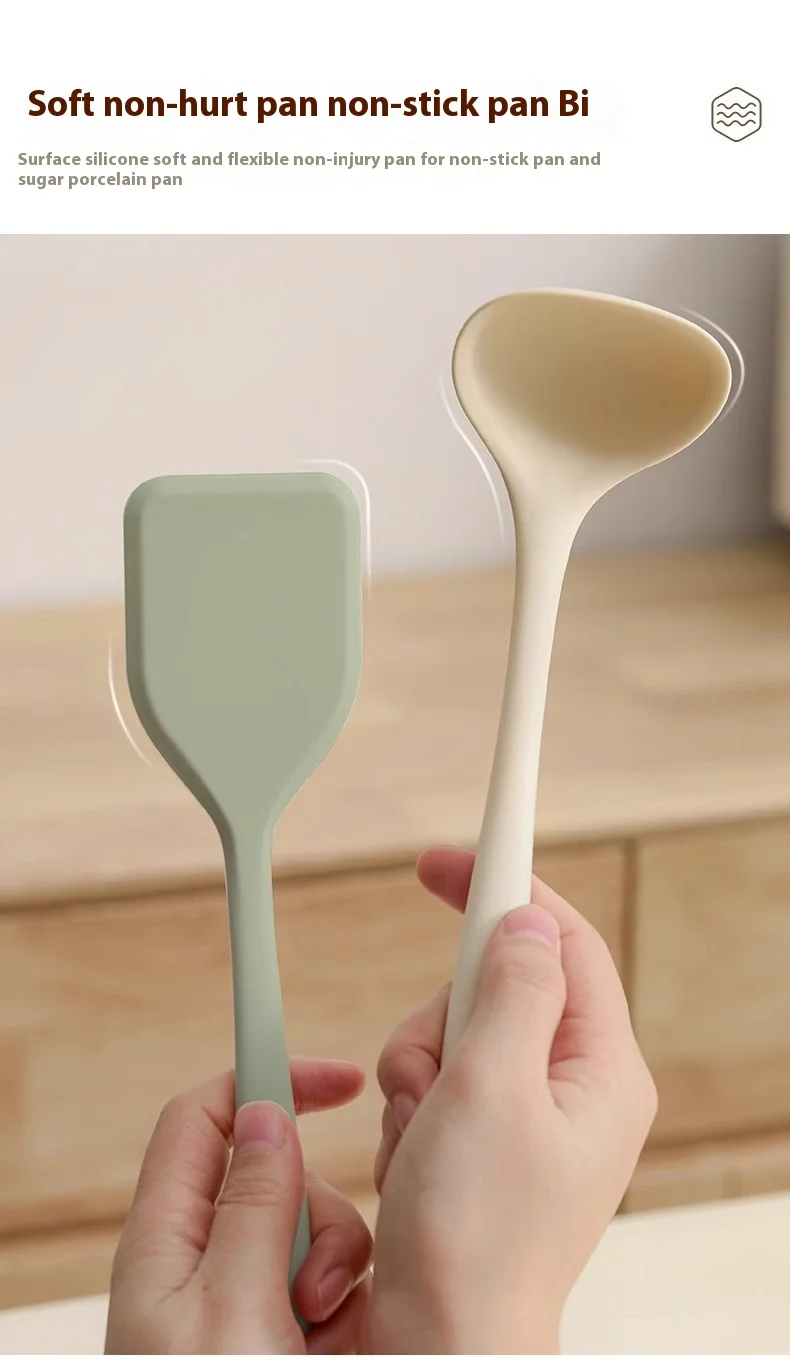 product mini non stick silicone spatula small size kitchenware cooking serving tool for baby food supplements and household soup spoon-2
