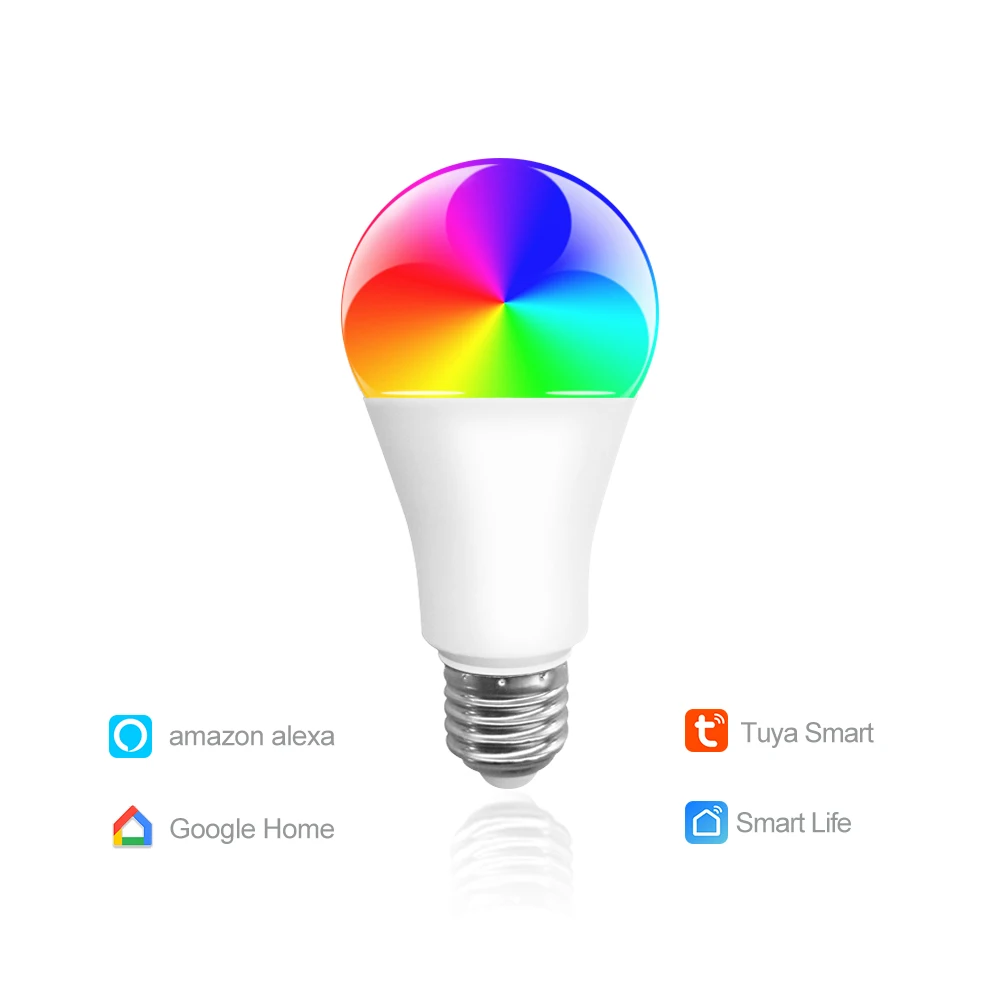 E26/27  Wifi Smart Led Light Bulb Lamp 9w Work with Alexa and Google Home App Voice Control