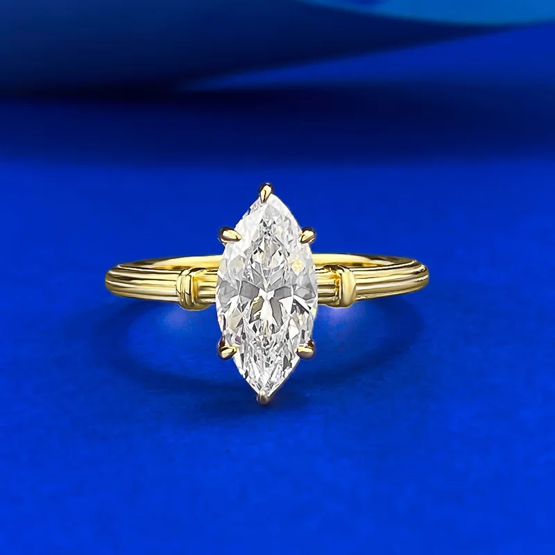 New Retro Knot Twist 6*12 Horse Eye Ring S925 Silver Gemstone with Lab Diamond Ancient Luxury Living