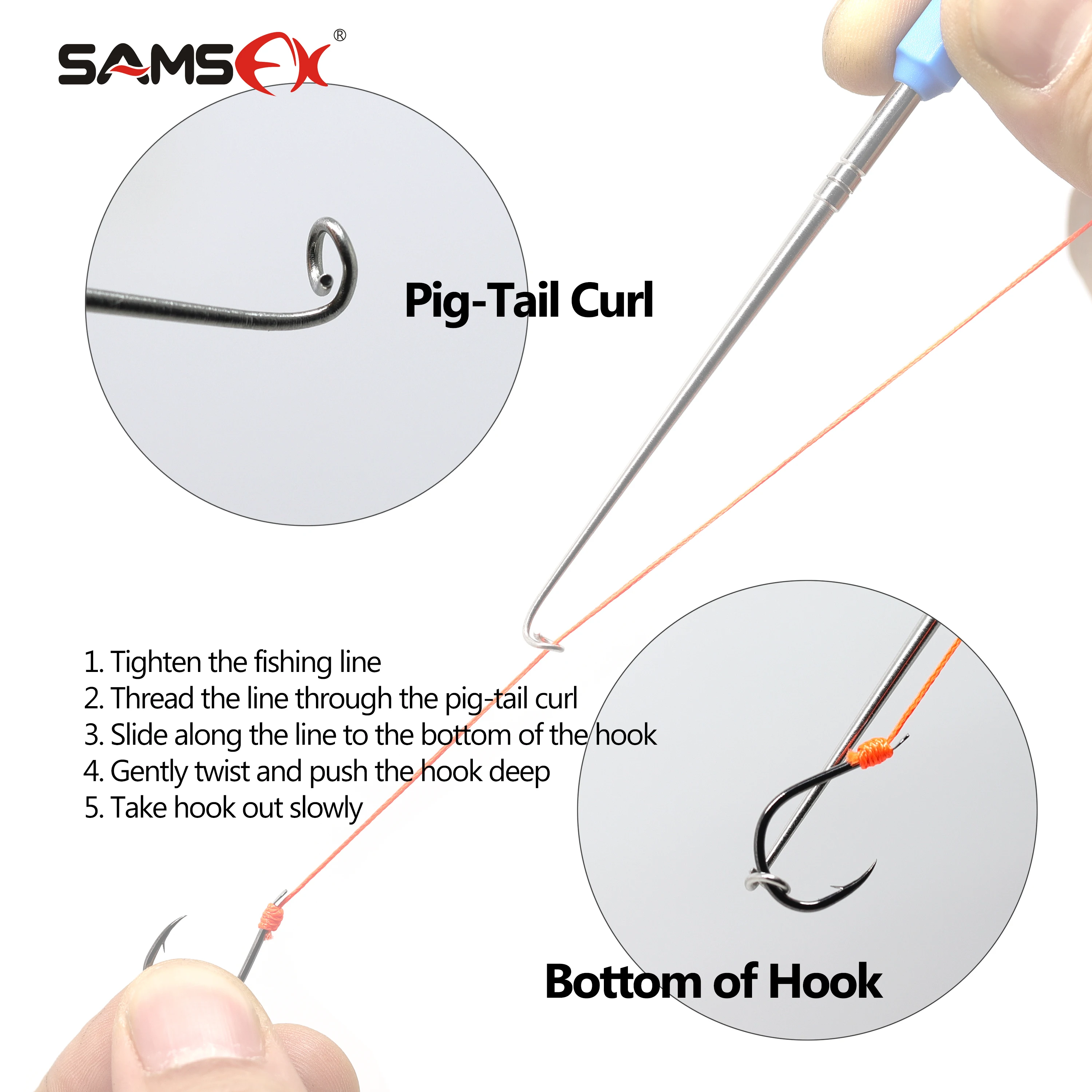 3-in-1 Universal Fishing Quick Knot Tool Loop Pen Hook Multi Fishing Accessories 