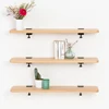 Floating Wall Mounted Shelves Set of 3 Display Ledge Shelves Wide Panel for Bedroom Office Kitchen Living Room