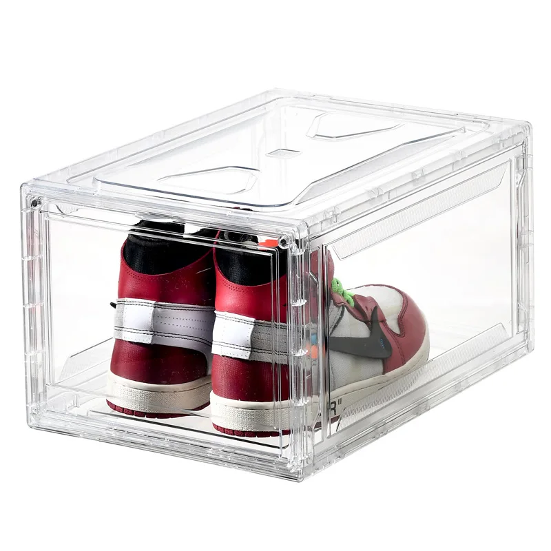 Wholesale Clear Plastic Sneaker Stackable Shoe Storage Boxes Drop Front ...