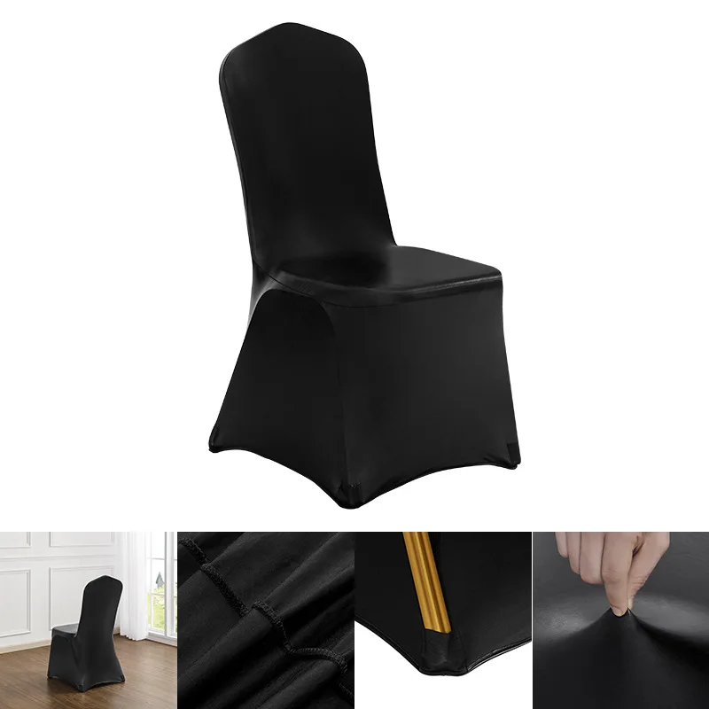 High-End Gilded Gold Elastic Four-Corner Chair Cover for Hotel Wedding Banquet Scenes Factory Direct Supply