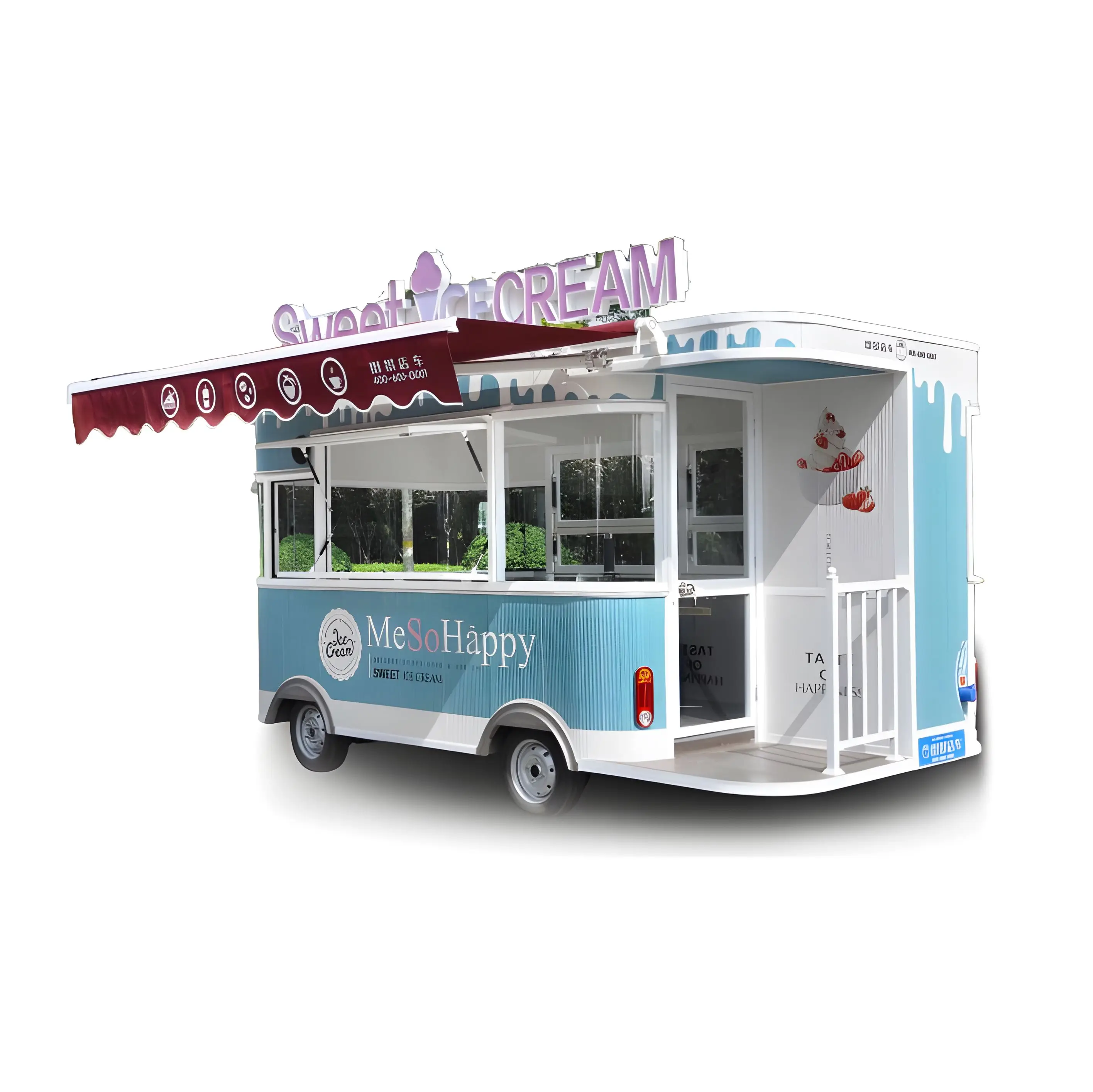 2024 New Outdoor Kitchen Fast Mobile Food Cart America Electric Food Truck  with Full Kitchen