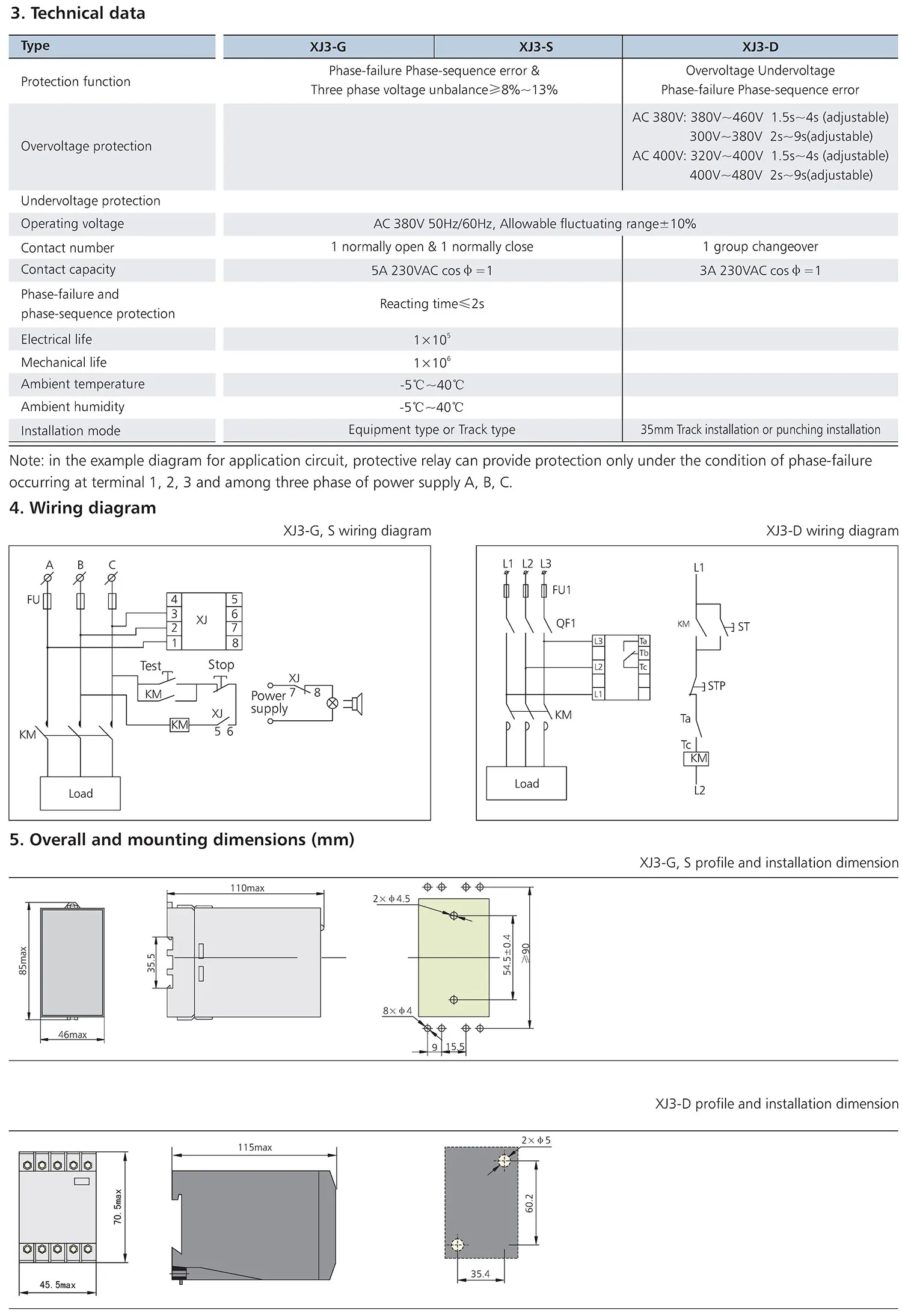 Chint original XJ3-D XJ3-G XJ3-G1 AC 380V CHNT overvoltage and undervoltage Phase failure sequence lose Protection Relay