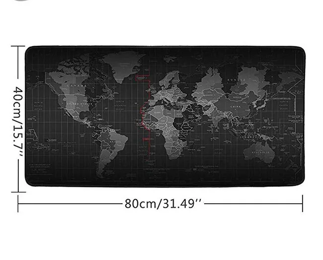 Gaming Large Mouse Pad, World Map Computer Mouse pad Mats Office Desk Resting Surface Mat