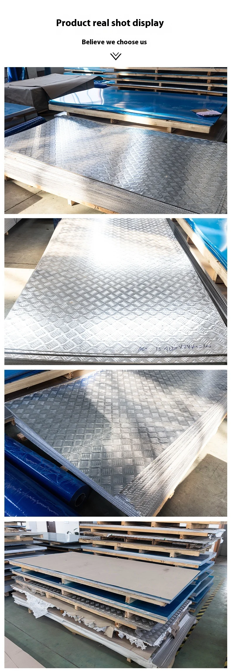 1060 3003 5052 6061 Pattern Durable Metal Products Non-Slip Five-Rib 5052 6061 Aluminum Alloy Plate