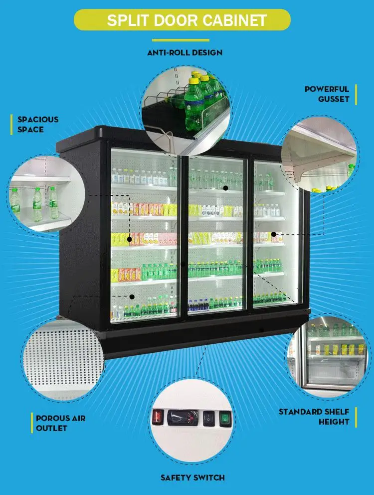 Vertical Glass Door Refrigerator Display Showcase Used For Supermarket Drinkmilk Beer And 6883