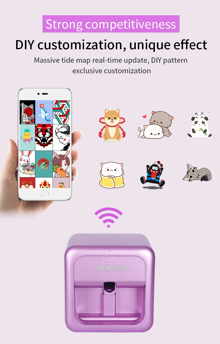 Nailgogo Digital Flowers Wifi 3d Nail Printer Smart Design Intelligent