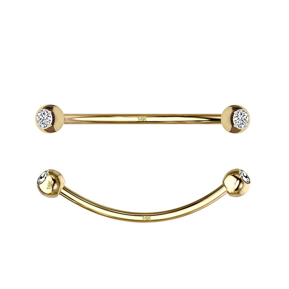 14kt selling real gold tongue piercing