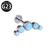 Prong Set Opal Stone Internal Monroe Labret Lip Jewelry Titanium G23 Piercing