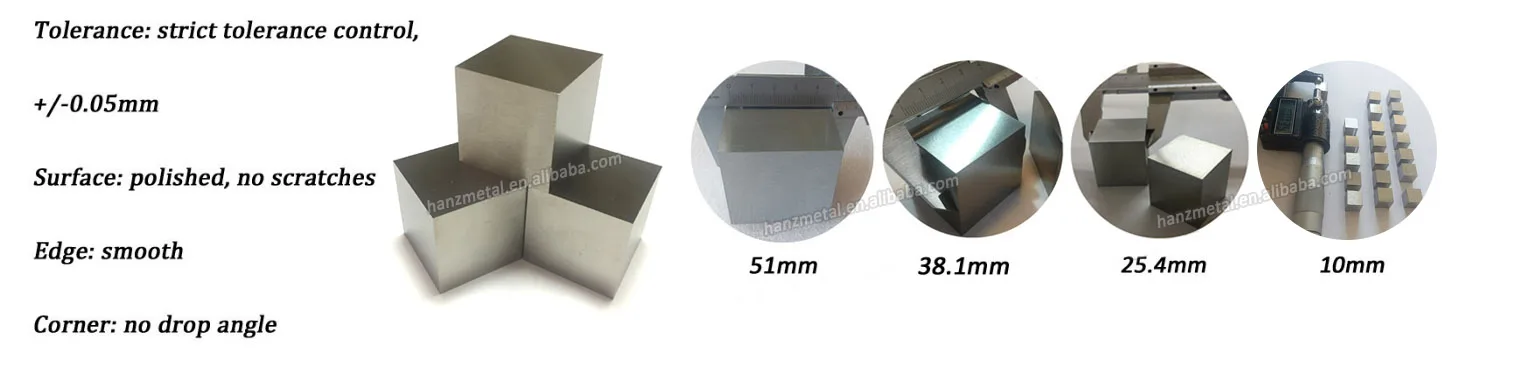 Eco friendly material molybdenum cube block 12 x 12 x 12 mm