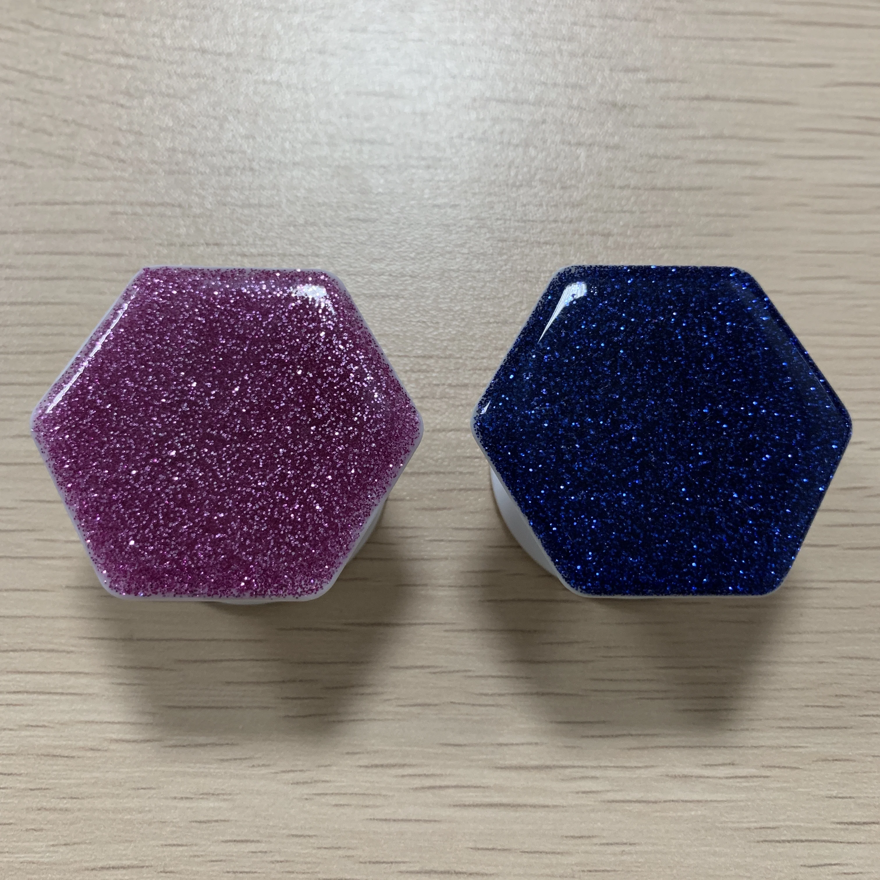 批发六角形水晶闪光弹出电话插座持有人与免费标志印刷