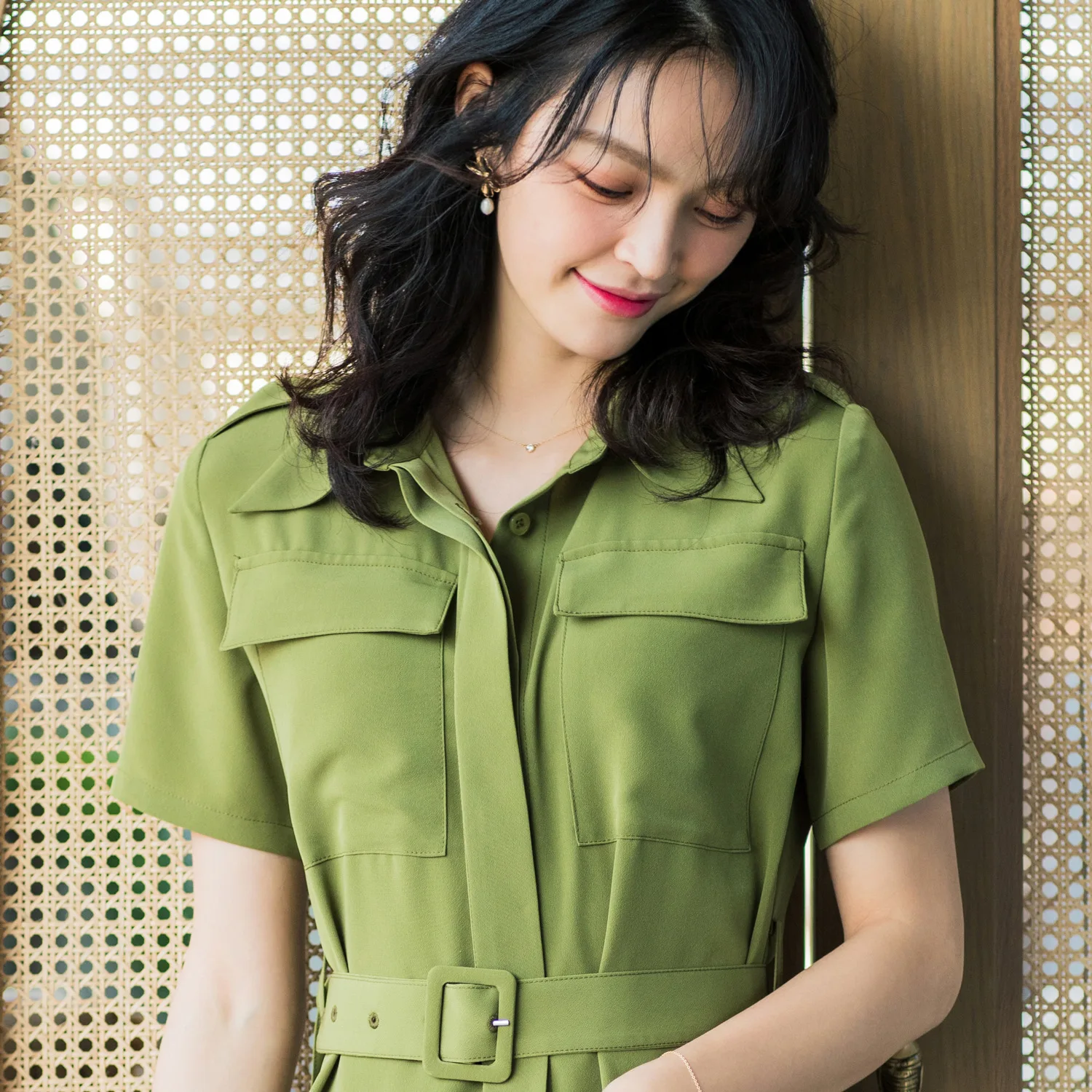 2020 女士休闲 100% 涤纶短袖衬衫连衣裙 - buy short sleeve shirt