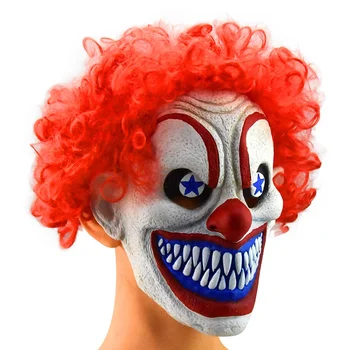 2020 red hair clown mask halloween scary masquerade men adult