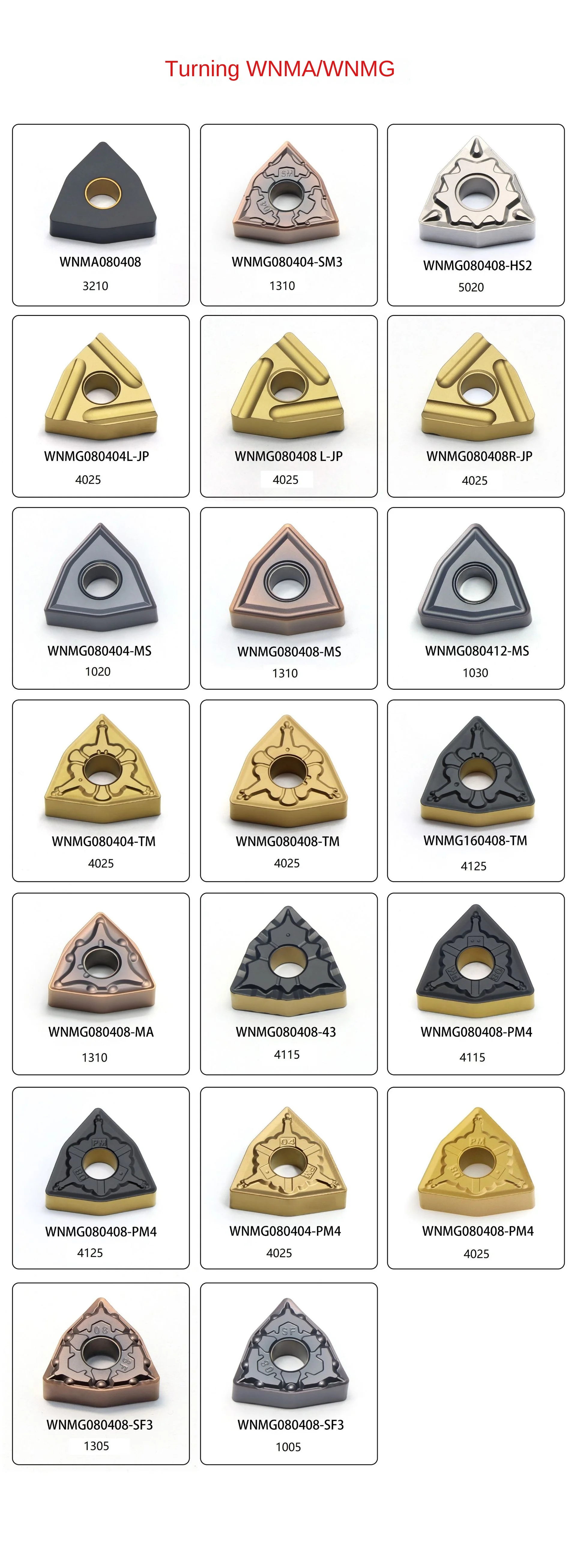 Cemented Carbide CVD-Coated CNC Insert APMT160408PDER-H2 for Lathe and Cast Iron Machining