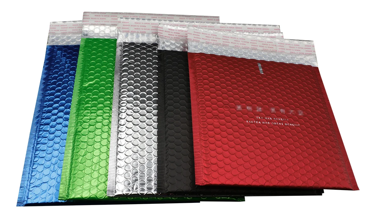 Custom Print Glamour Laser Bubble Envelope Mailing Bags Metallic