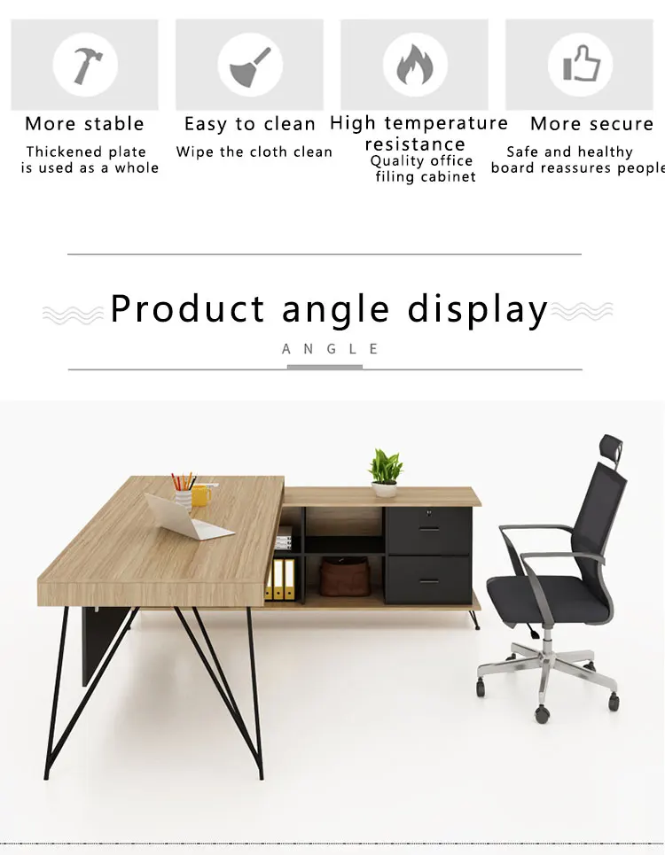 Simple Office Table Office Furniture Executive Table Wholesale Wooden