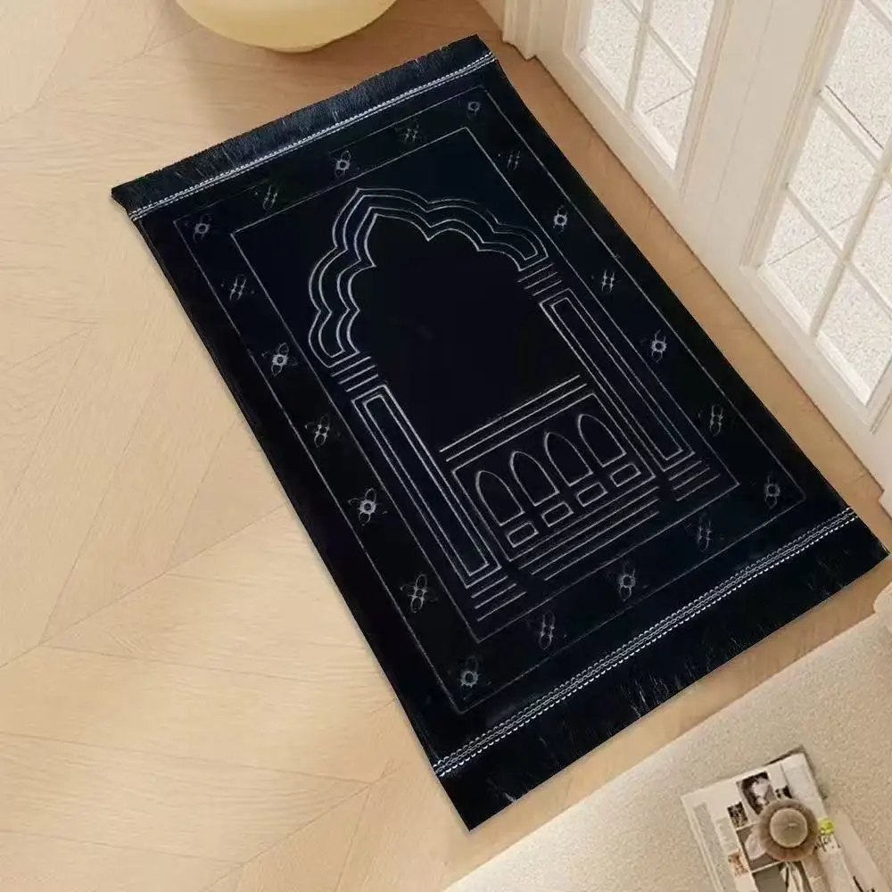 Embroidered Raschel Prayer Mat Thickened Islamic Rug For Home_voghion.com