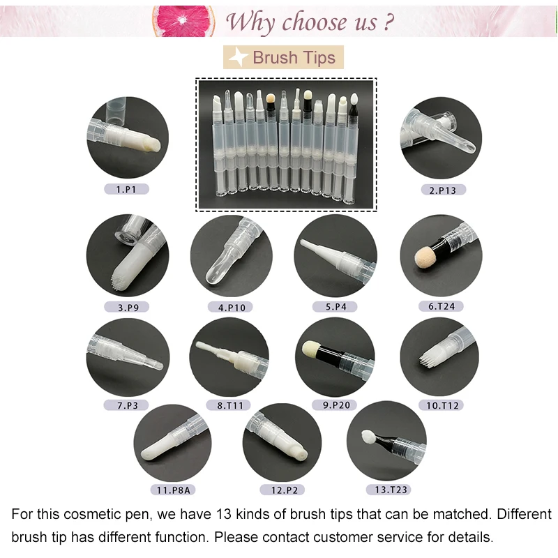 2ml 4ml Plastic Empty Cuticle Oil Packaging Twist Pen With Brush