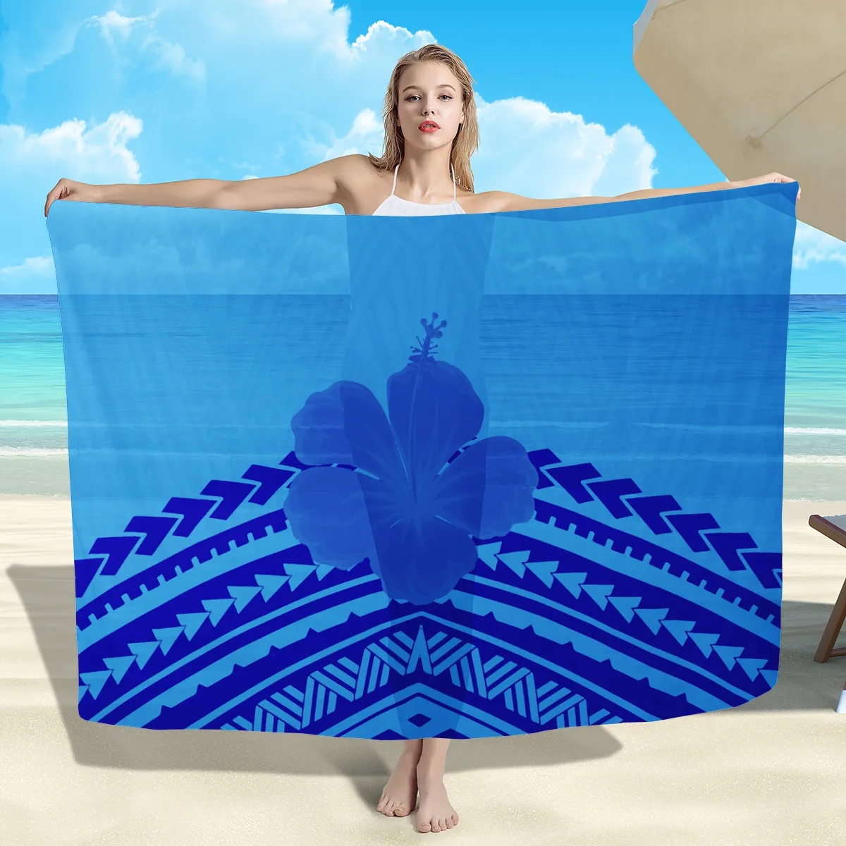 Wholesale Custom Design Women's Sarong Scarf Polynesian Tribal Style 