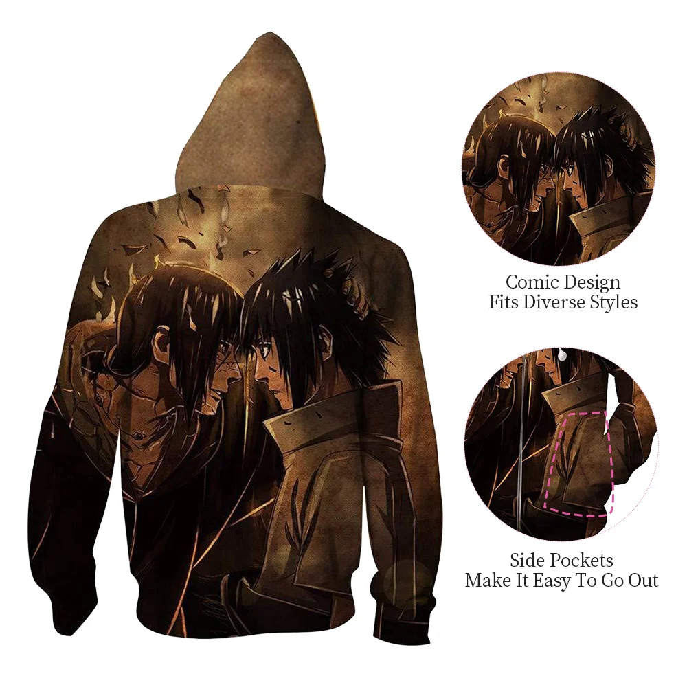 Logo Custom Oversize S3xl Naruto Hoodie High Quality Men's Crewneck