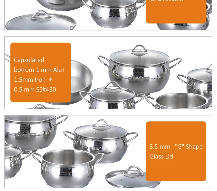 stainless steel kitchenware set