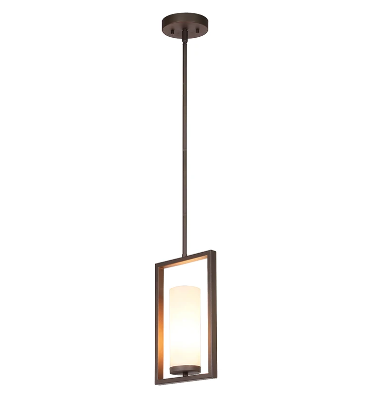 XiNBEi Transitional Decorative Home 1 Light Pendant Lamp Adjustable Dark Bronze Kitchen Retro Pendant Light