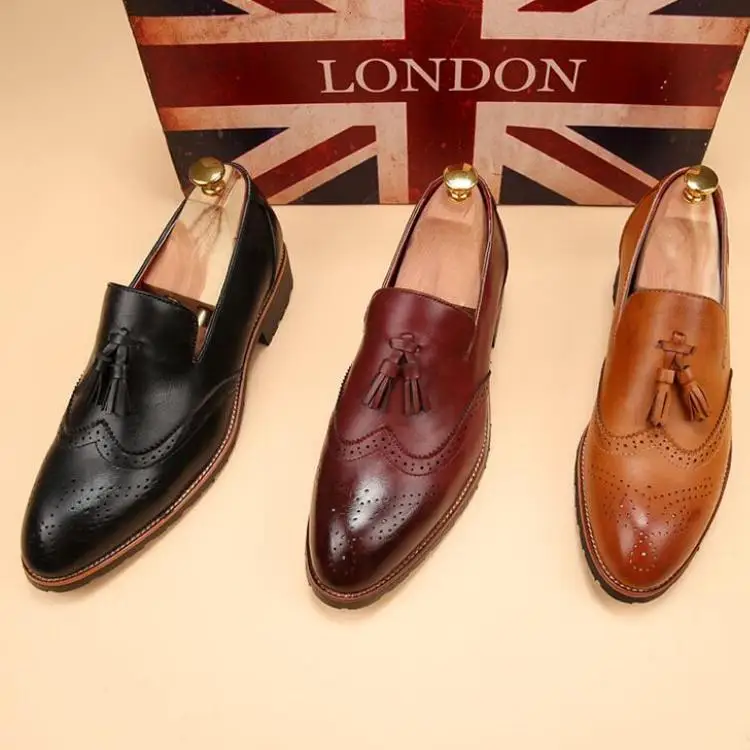 New arrivals men business dress shoes wholesale casual genuine leather shoes gentleman pointed fashion Oxfords shoes