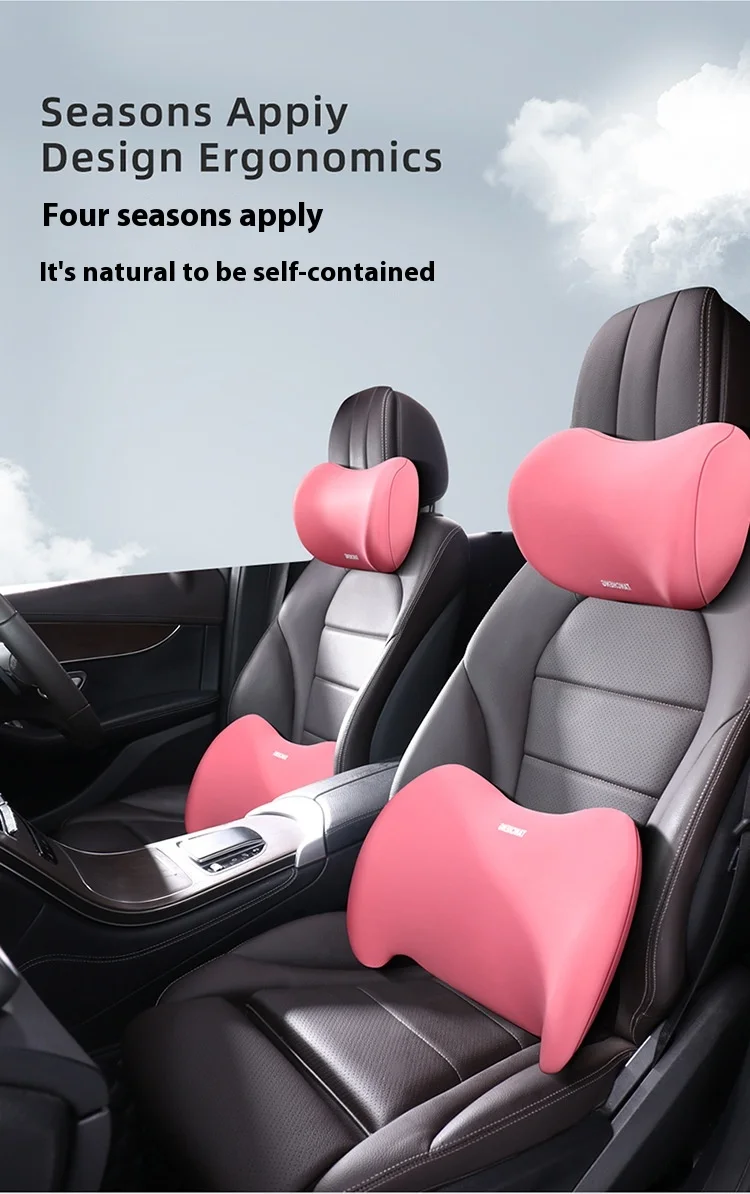 Car Headrest Neck Pillow Summer Driving Airline Grade Neck Cushion Leather Material for Car and Aviations Seat details